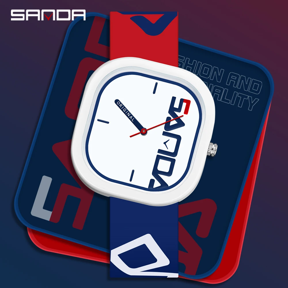 

SANDA Top Brand Men's Fashion Ultra Thin Silicone Strap Men's Quartz Watch Analog Sports Waterproof Clock Reloj Hombre 3203