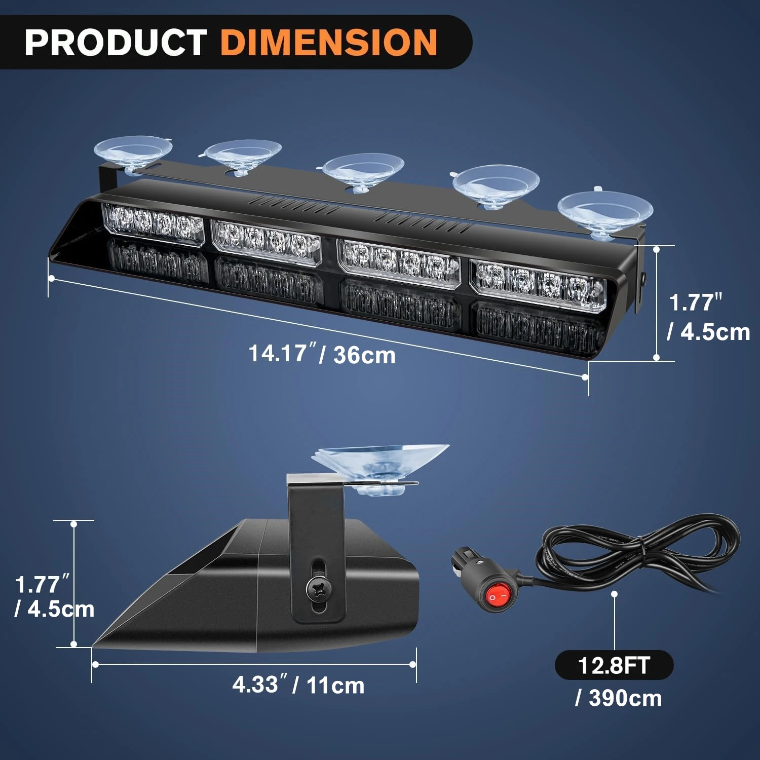 Автомобильная аварийная Стробоскопическая Лампа для приборной панели желтая