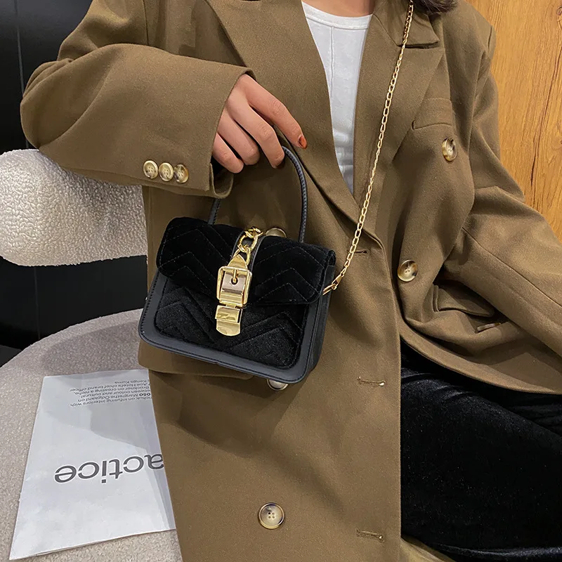 

4 Colors Women Corduroy Handbag Shoulder Bags Pu Leather Messenger Crossbody Bag Velvet Casual Commuter Small Square Bags Purse