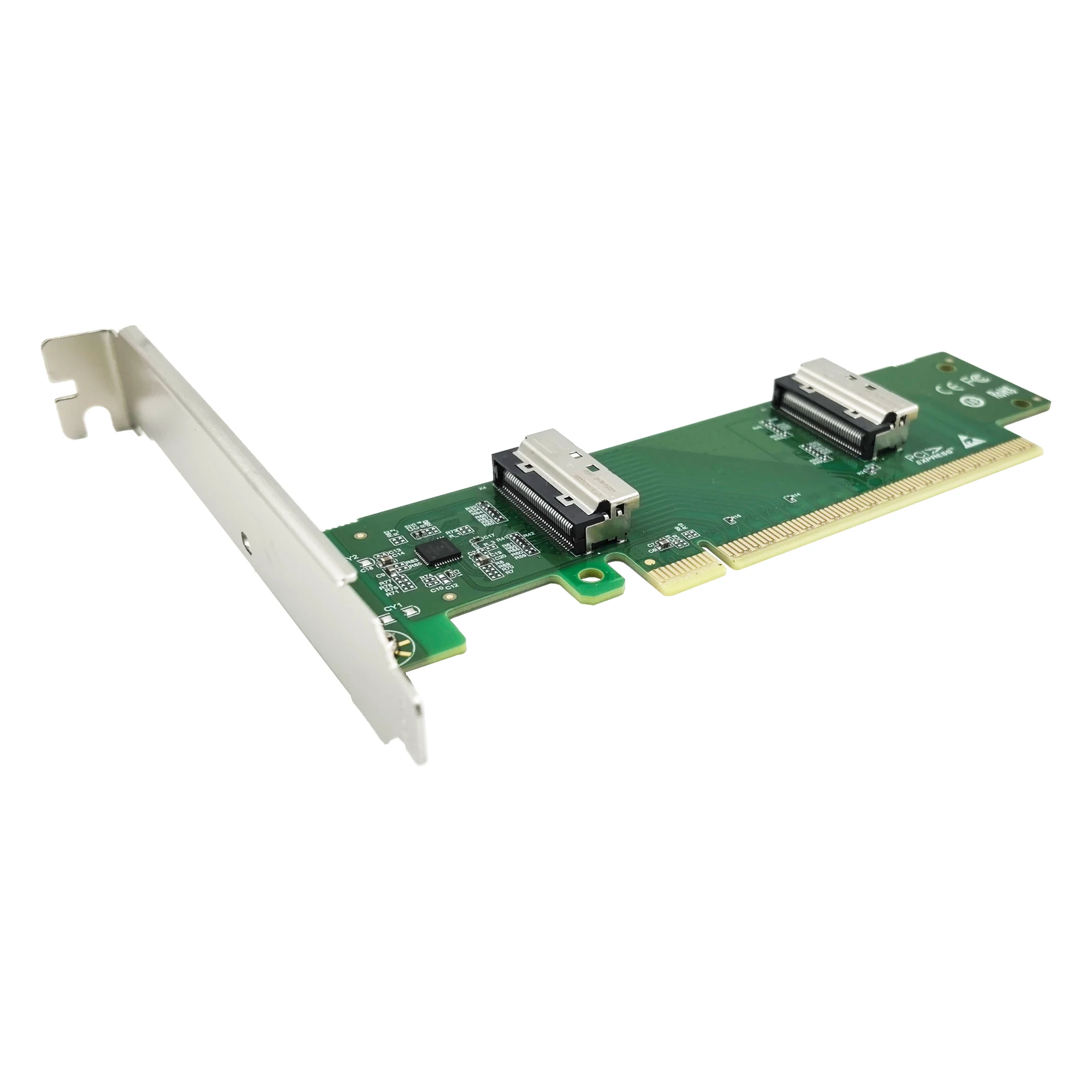 Адаптер PCIe5.0 X16 на две карты расширения MCIO 8I (art.: 3920dcddf526b) - 3920dcddf526b