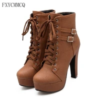 fxycmmcq new large size size 30 50 autumnwinter monochrome ankle boots mature temperament hot ma martin boots c 3