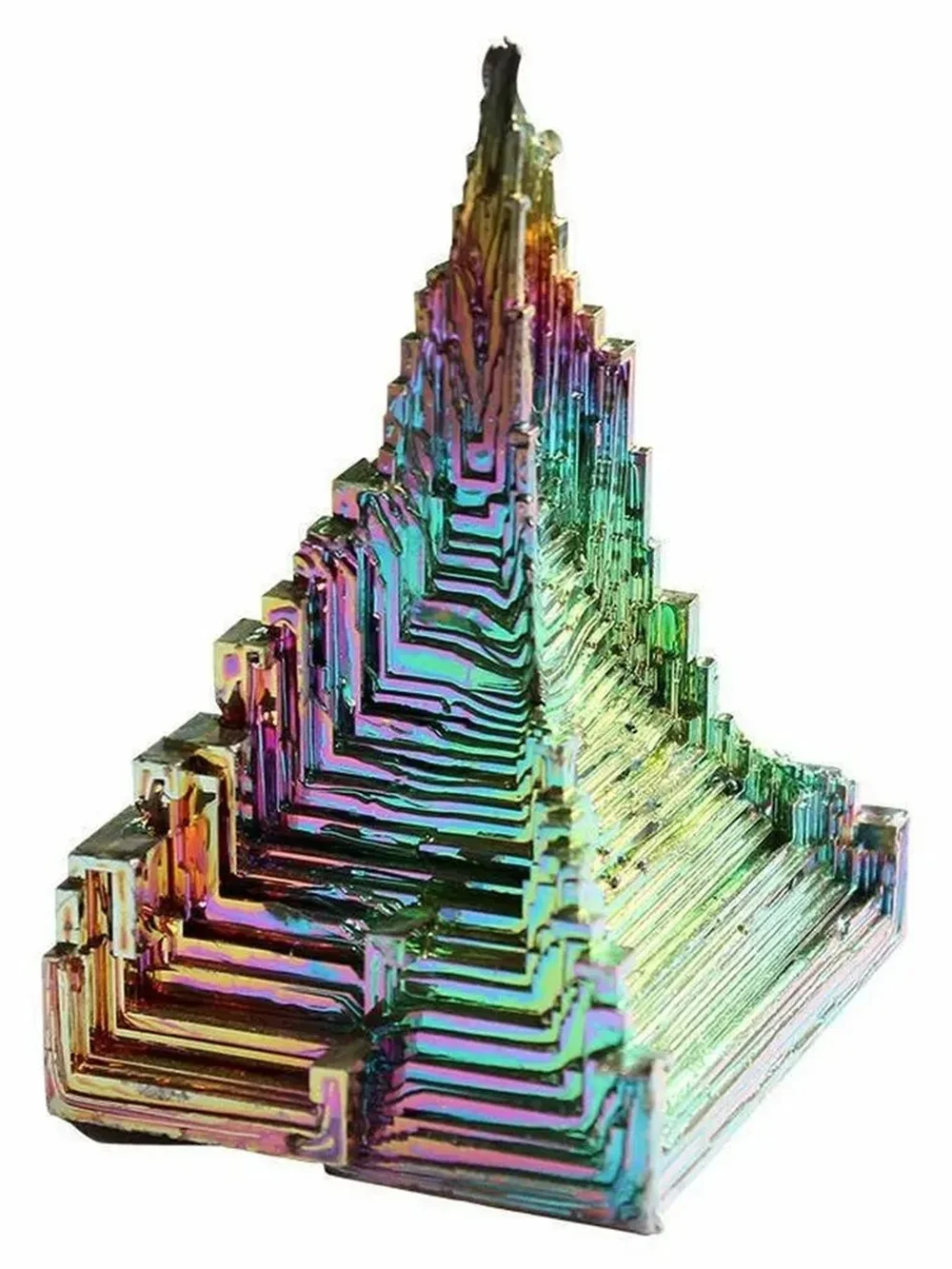 Натуральный высококачественный висмут башня форма пирамиды металлические