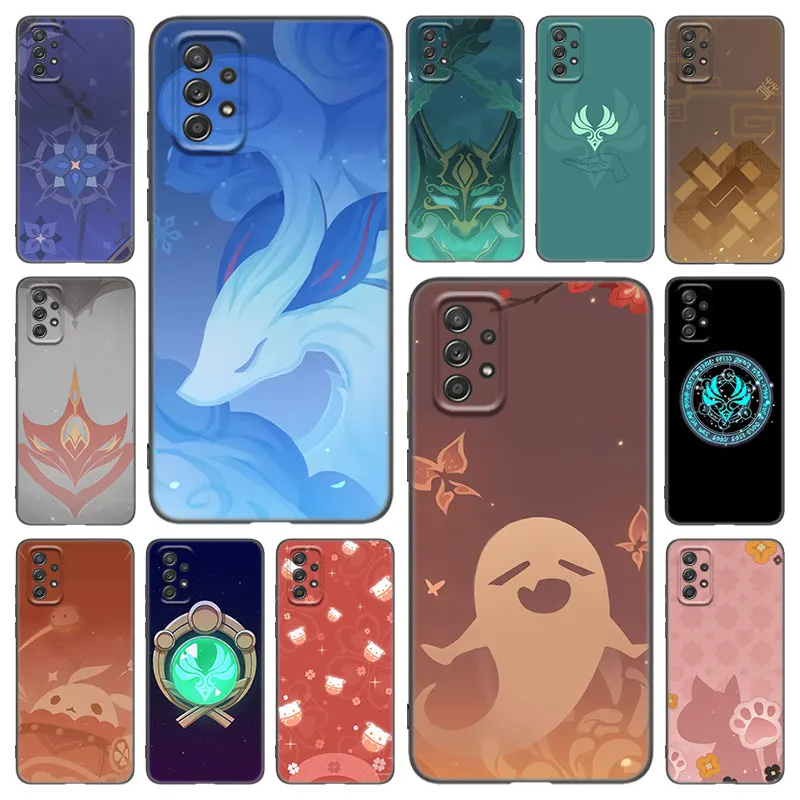 Чехол для телефона с логотипом Genshin Impact для Samsung Galaxy A21 A30 A50 A52 S A13 A22 A32 A33 A53 A73 5G A11 A12 A31 A51 A70 A71 A72, чехол