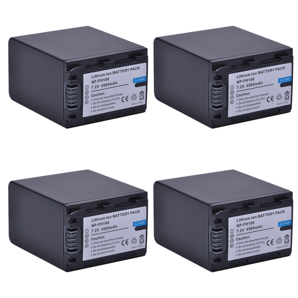 4x4500mAh NP FH100 NP-FH100 FH100 Аккумулятор для Sony DCR-SX40 SX40R SX41 HDR-CX105 FH90 FH70 FH60 FH40 FH30 FP50 SR42E SR45E HC5E 4x4500mAh NP FH100 NP-FH100 FH100 Аккумулятор для Sony DCR-SX40 SX40R SX41 HDR-CX105 FH90 FH70 FH60 FH40 FH30 FP50 SR42E SR45E HC5E