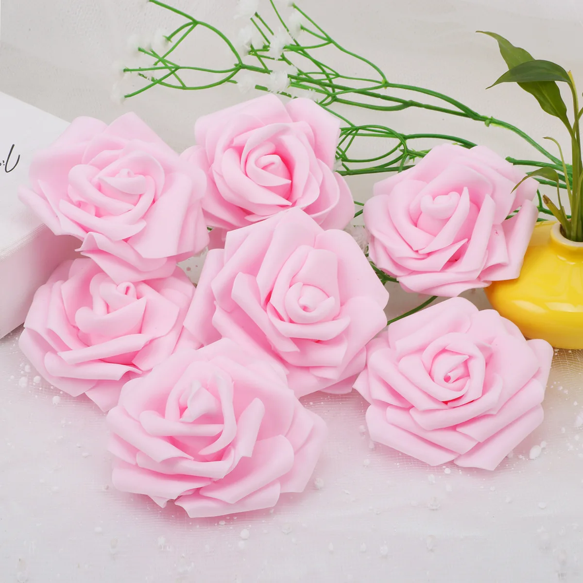 8CM 10/20/30/50Pcs Artificial PE Foam Rose Flowers Heads Bride Bouquet Flower For Wedding Party Decorative Scrapbooking DIY |
