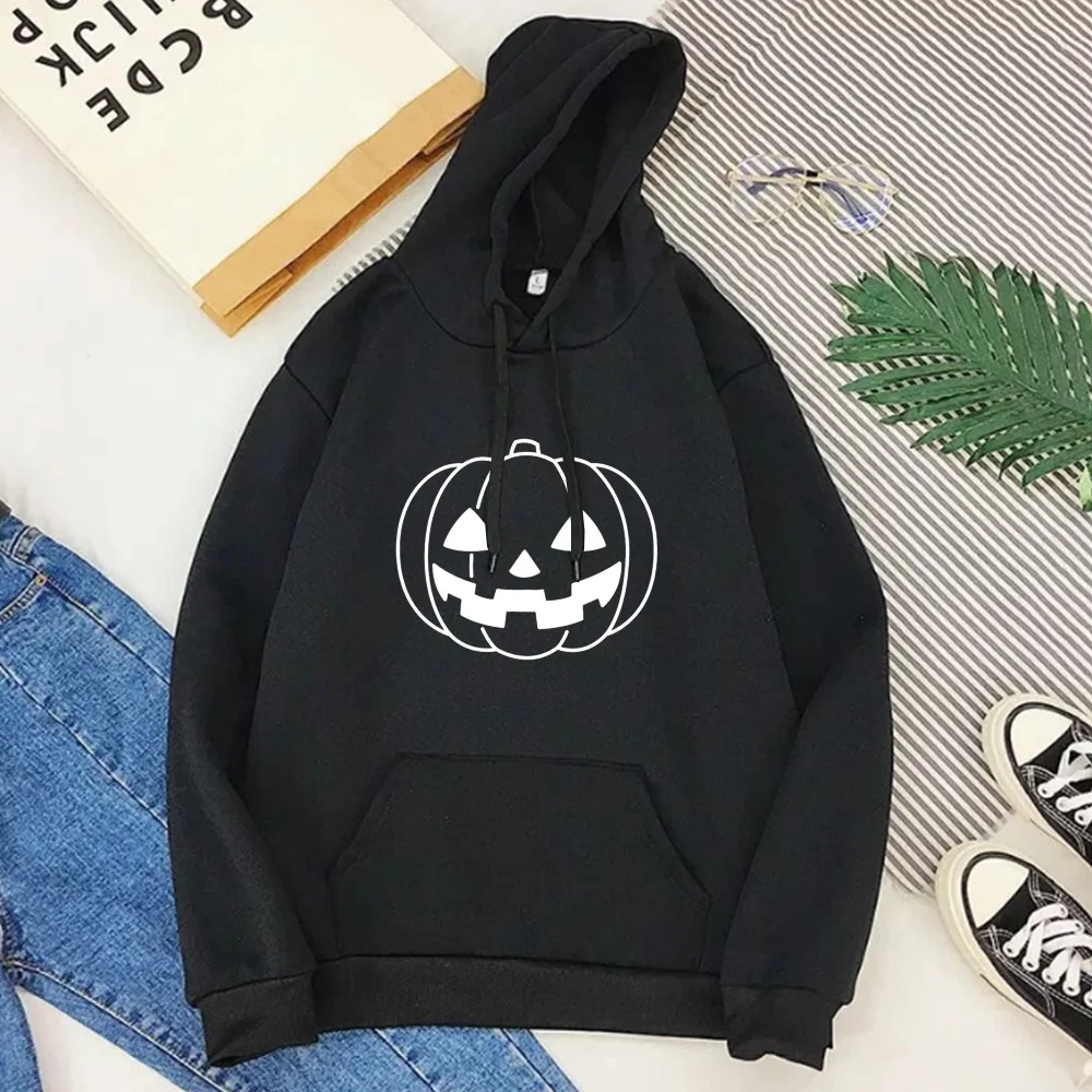 Pumpkin Hoodies Women Fall Sweatshirt Halloween Pumpkin Clothing Print Thanksgiving Hoodies Women Tops Korean Casual