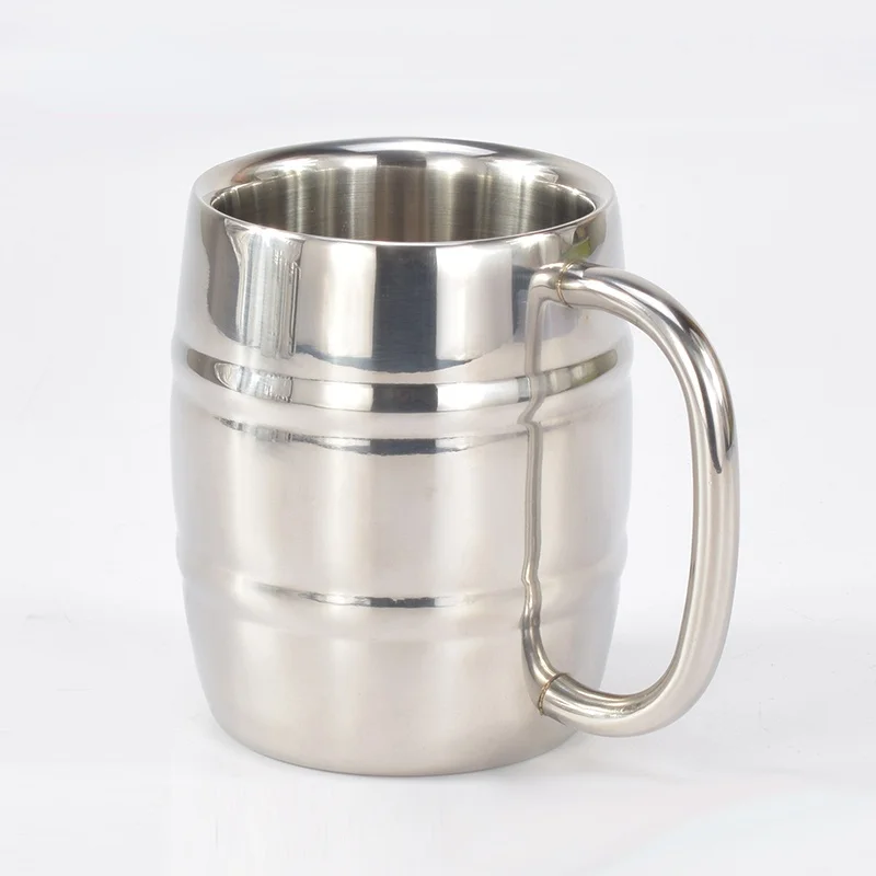 

450ml Quality Metal Drinkwware Cups for Beer/coffee/tea Mug/Double Wall Bamboo Pattern 304 Stainless Steel Mug and Cup Hot Sales