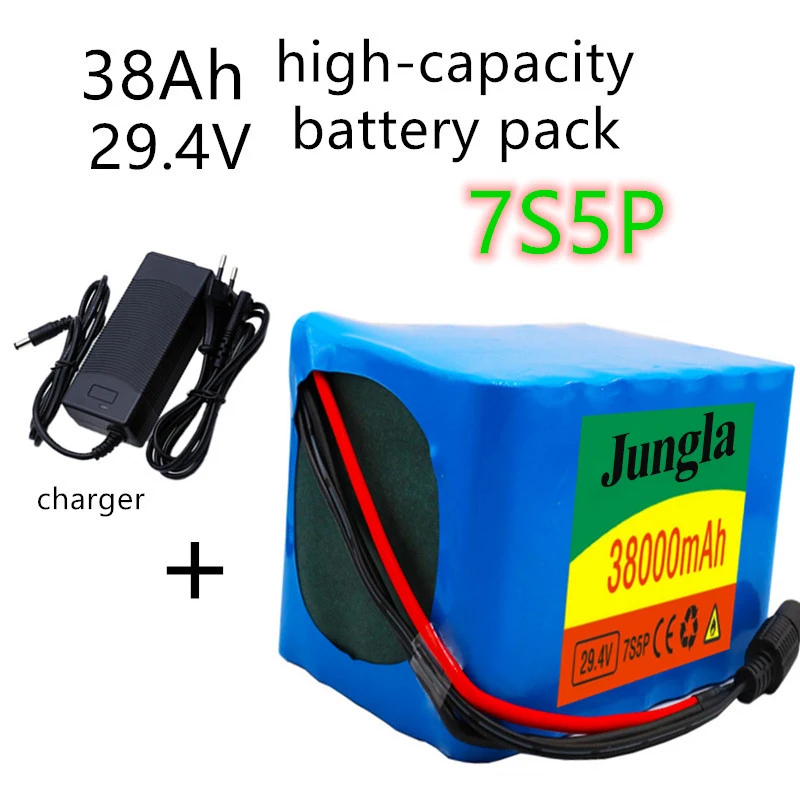 

2023. 24V 38Ah 7S5P battery pack 250w 29.4V 38000mAh lithium ion battery for wheelchair electric bicycle pack with BMS + charger