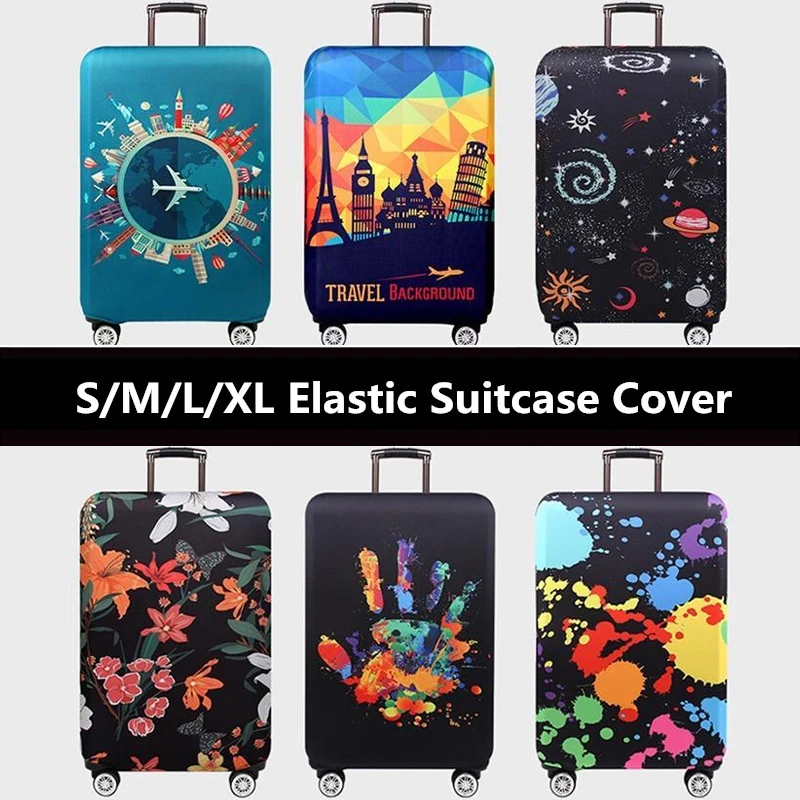 18-22inch New World Map Printed Thicker Travel Luggage Protective Cover Suitcase Case Travel Accessorie Baggag Elastic Supplies