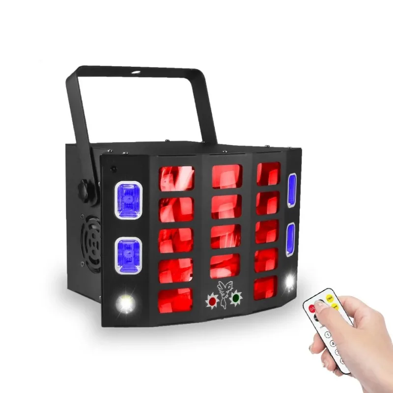 

Светодиодный стробоскоп 5 в 1 для диджея, диско, цветные узоры, лазерный микс, сценическое освещение вечерние ринки, свадьбы, праздника, мероп...