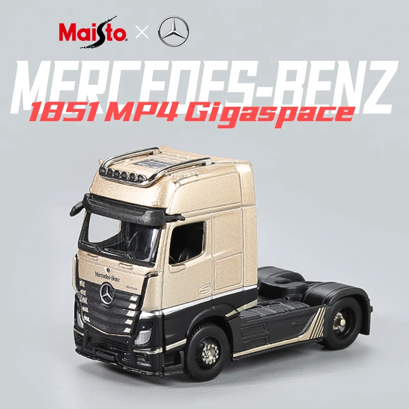 

1:64 MERCEDES-RENZ 1851 MP4 Gigaspace Alloy Truck Trailer Head Car Model Diecasts Metal Container Transport Vehicles Kids Gift