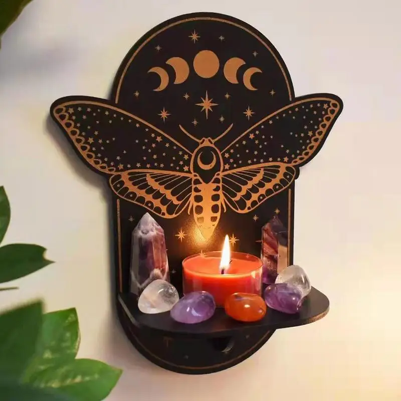 

Crystals Shelf Wall Mounted Cat Crystals Display Stand Snake Floating Holder for Rocks Gemstone Meditation Spiritual Decoration