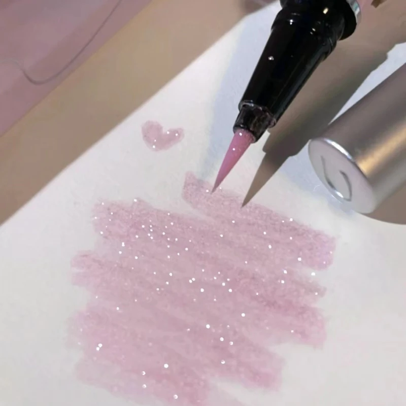 

Светлая розовая блестящая Порошковая Бриллиантовая пудра осветляет долговечность не размазывается водостойкая тонкая жидкая подводка дл...