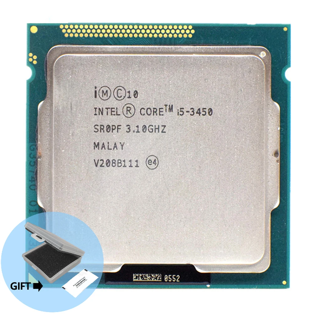 

Процессор Intel Core i5 3450, 3,10 ГГц, 4 ядра, 6 Мб, разъем 1155, ЦП SR0PF