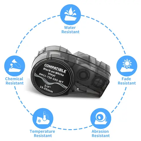 Сменная виниловая белая лента для этикеток, 1-шт.