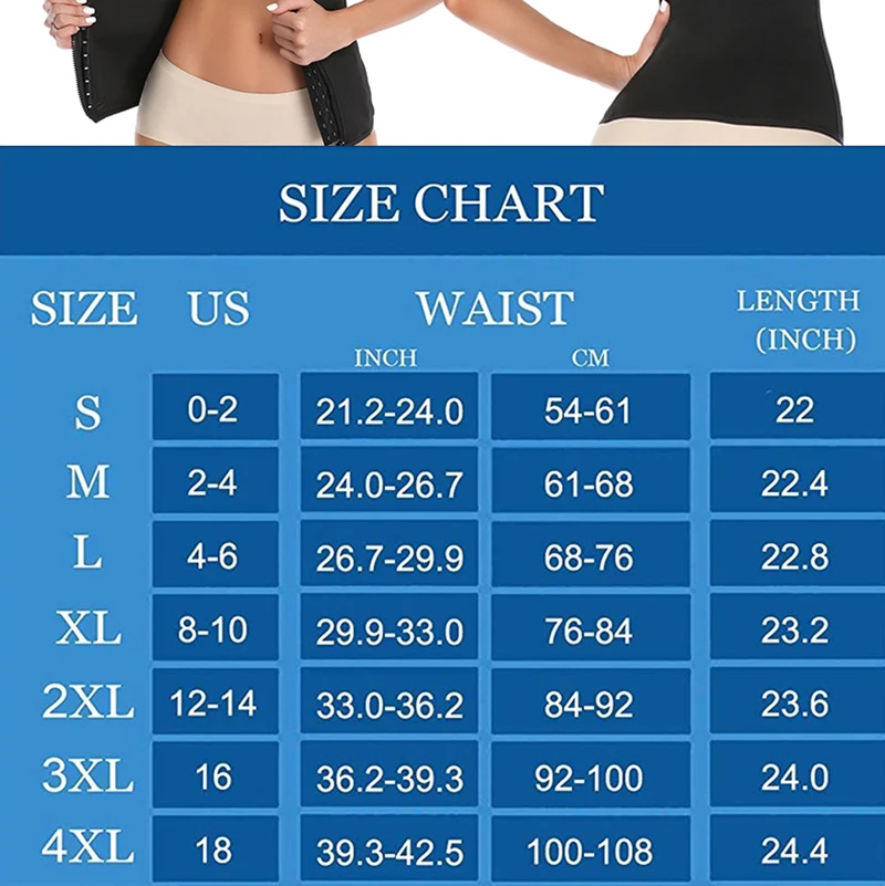 Waist Trainer Women Cincher Corset Vest Trimmer Body Shaper Shapewear Sports Girdle Sweat Belt Tank Top with Strap Zipper Daily