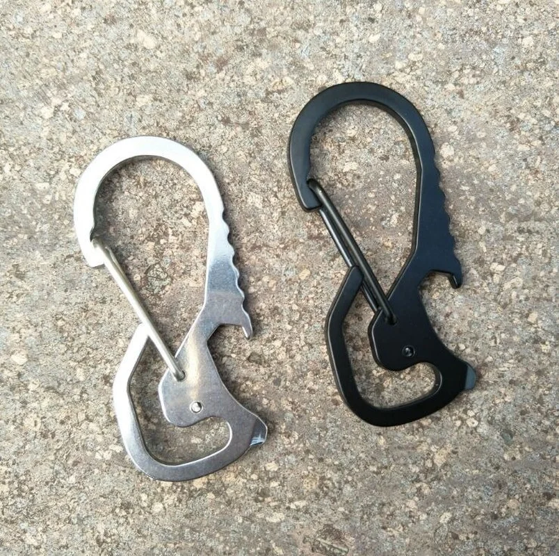 

Портативный карабин из нержавеющей стали, брелок, кольцо для ключей, зажим, крюк, открывалка для бутылок, шлицевая отвертка, Пряжка для багаж...