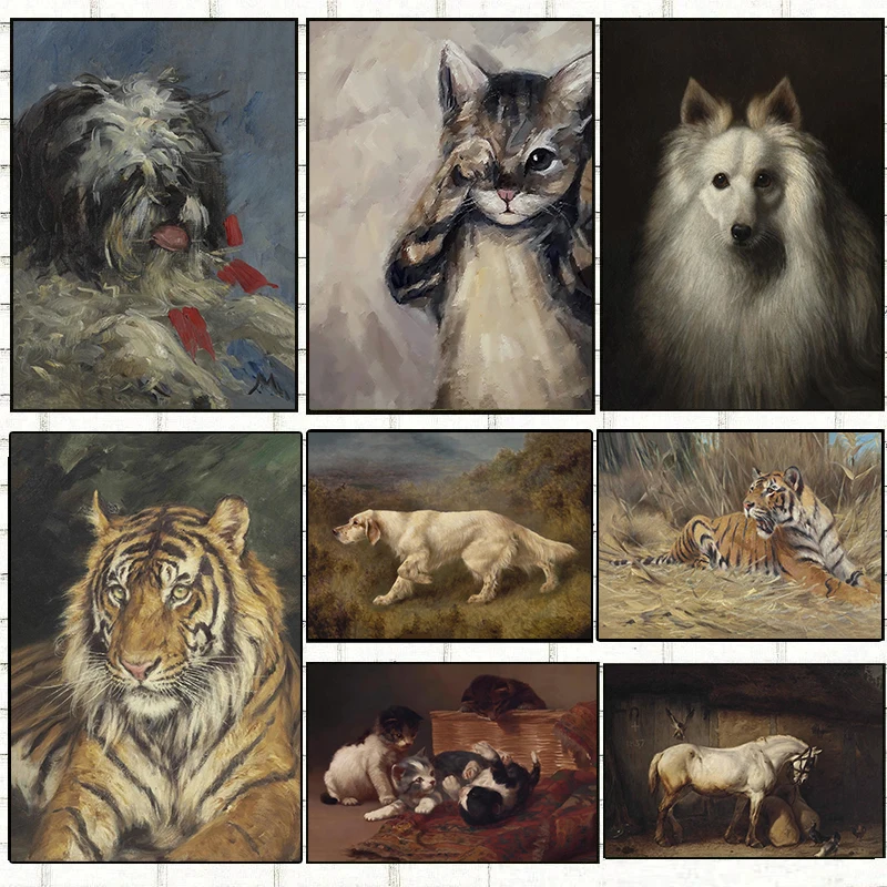Настенная картина с животными на холсте