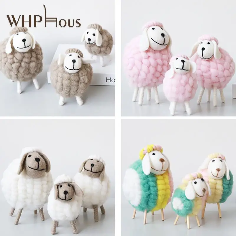 

Mini Table Ornament Felt Sheep Figurines Miniatures Wool Felt Lamb Cute Toys Desktop Decor Home Furnishings Kid Gifts