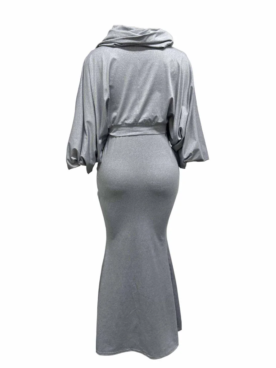 Женский офисный костюм-двойка с юбкой-годе длинным рукавом летучая мышь и