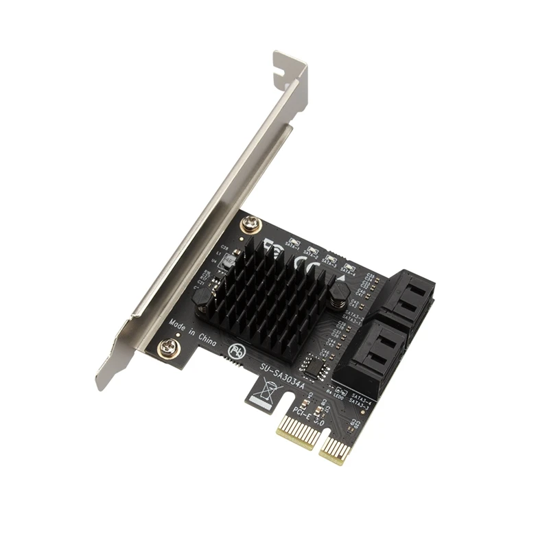 

PCIe to 4 Ports SATA 3 III 3.0 6 Gbps SSD Adapter PCI-E PCI Express Controller Board Expansion Card Add on Card