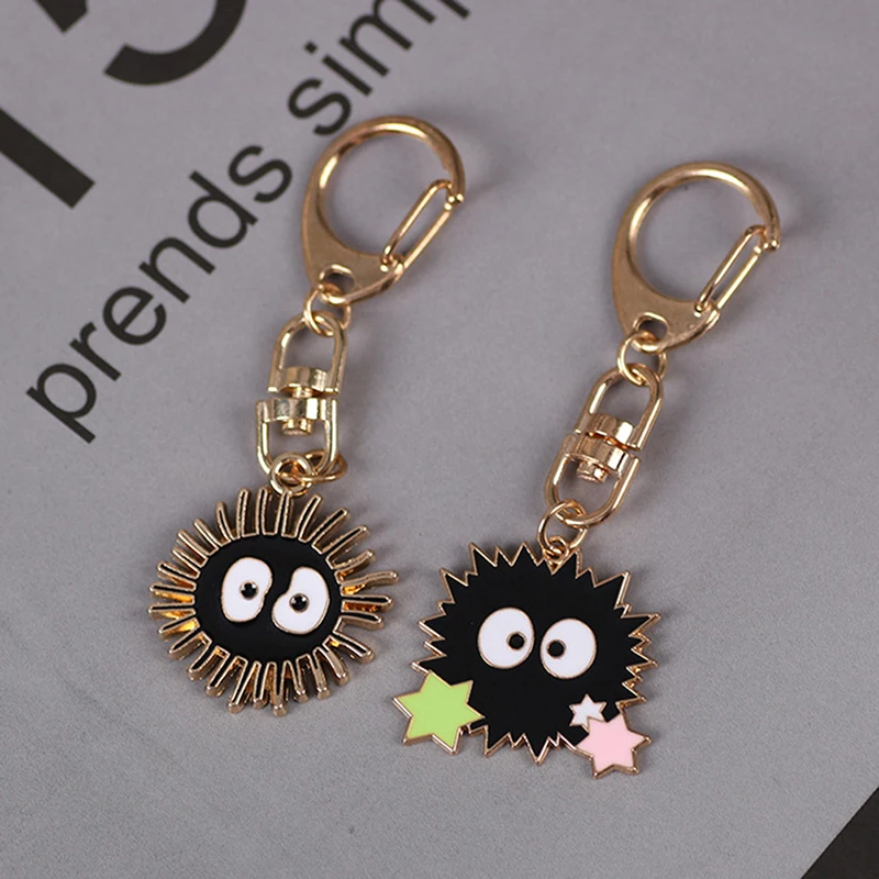 

Cartoon Japanese Anime Keychain Coal Ball Faceless Man Key Chain Car Bag Pendant Charm Accessory Keyring Gifts Favors