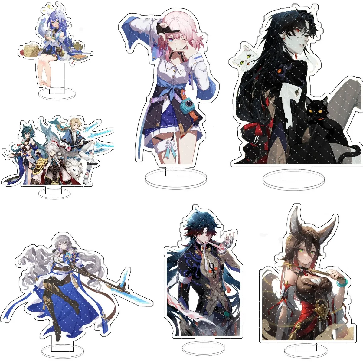 

Hot Game Anime Honkai: Star Rail March 7th Dan Heng Cosplay Acrylic Action Figure Tingyun Stand Model Toy Decor Prop Fans Gift