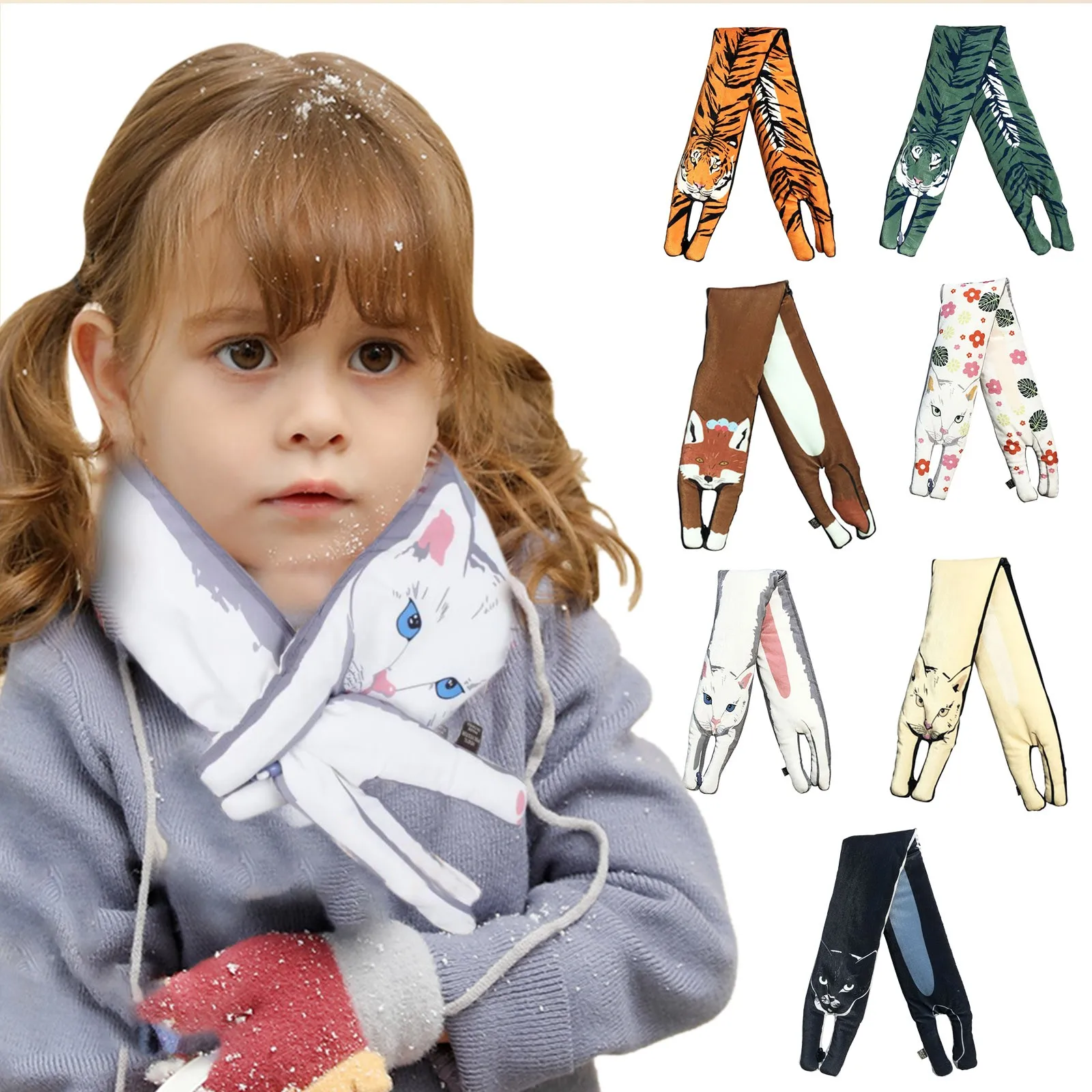 

Warmth Animal Children's Scarf Student Winter Scarf Thickened Velvet Cute Cartoon Gold Scarf Taupe Winter Scarf Womens Scarf Set