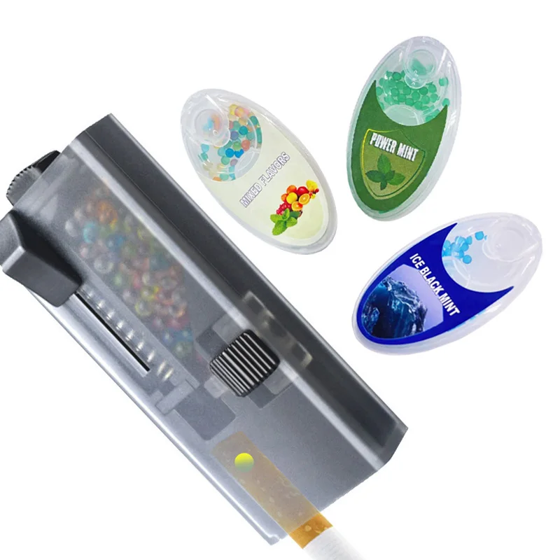 

200PCS Mix Fruit flavor Cigarette Popping Capsule DIY Mint taste Pusher Tool mini Simply Cigarette Bursting Beads Smoking Tool