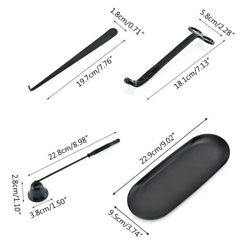 4 Pcs Candle Accessory Set Snuffer Wick Trimmer Dipper Storage Tray Plate Extinguish Scissor Cutter Tools |