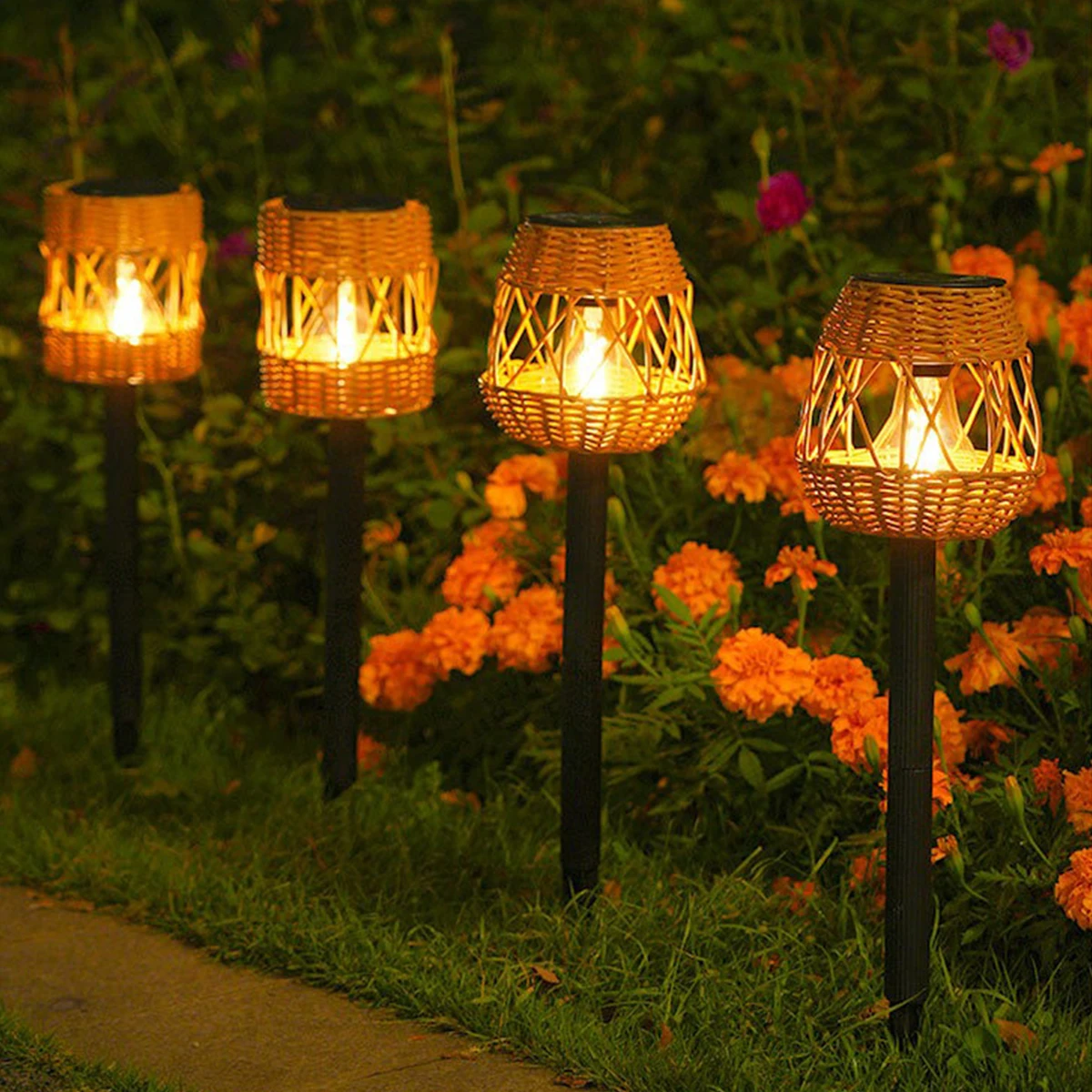 Фонари для газона на солнечной батарее наружные водонепроницаемые садовые лампы