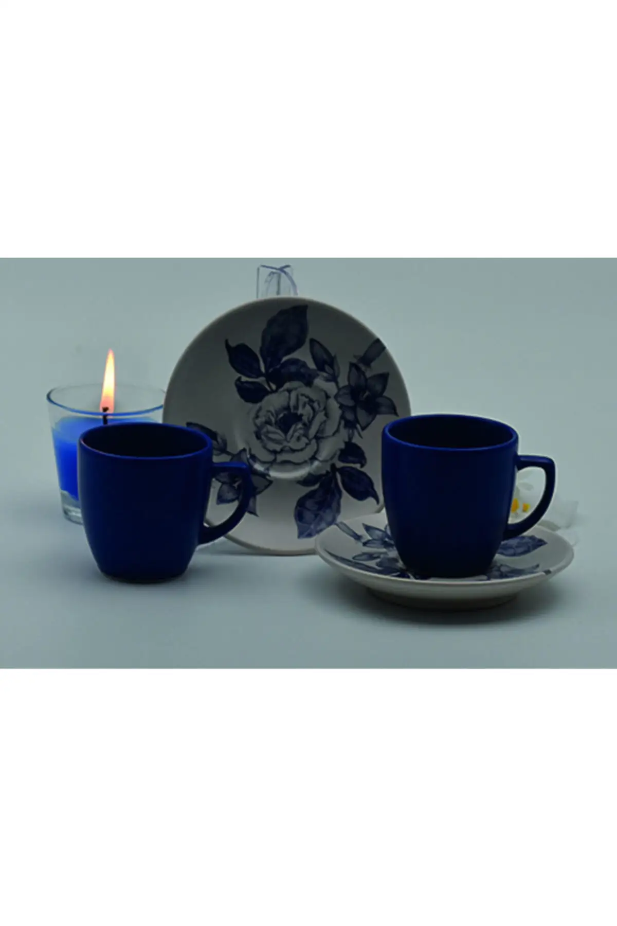

Amazing Turkish Greek Arabic Coffee & Espresso Cup Set Blue Ceramic English Coffee Cup Set for 2