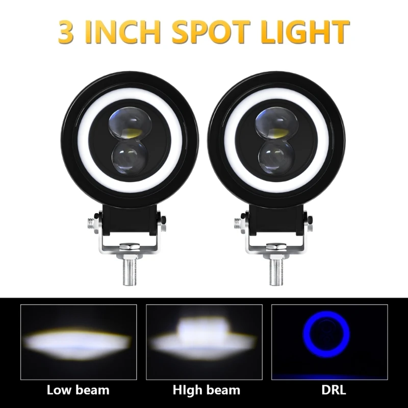 

6000K LED Motorbike Headlight High-brightness Working Lamp Waterproof