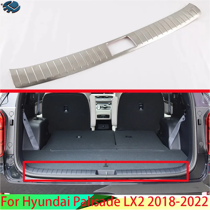 

Автомобильные аксессуары для Hyundai Palisade LX2 2018-2021 2019, задняя фотопластина из нержавеющей стали, Накладка на порог двери, декоративное формование