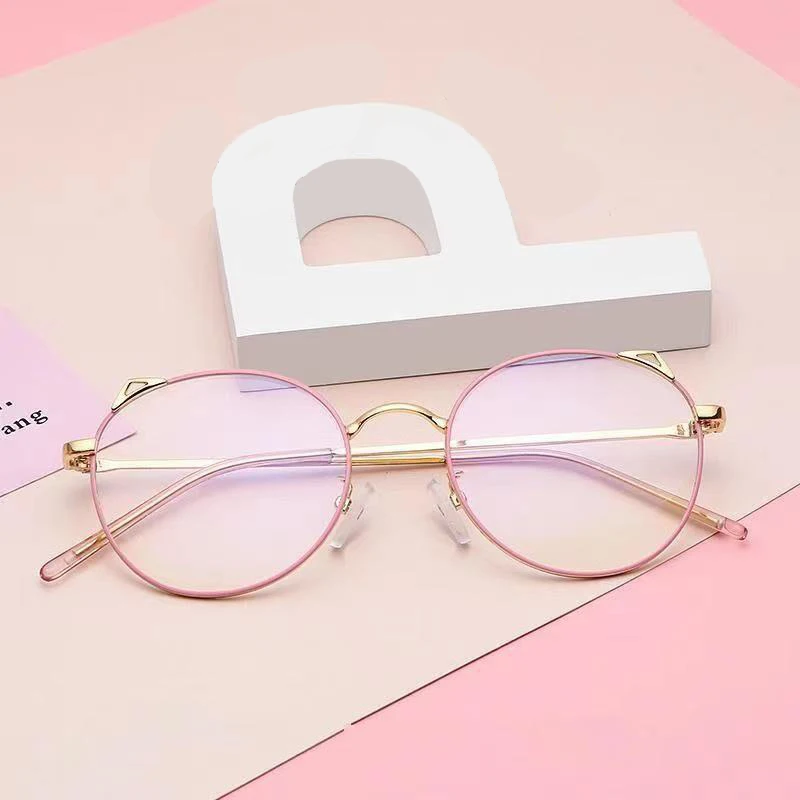 Очки для близорукости женские милые очки кошачий глаз в металлической оправе