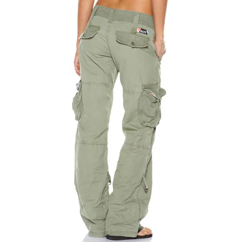 

New retro wide-leg pu European and American women large size multi-pocket casual loose straight women overalls women trousers
