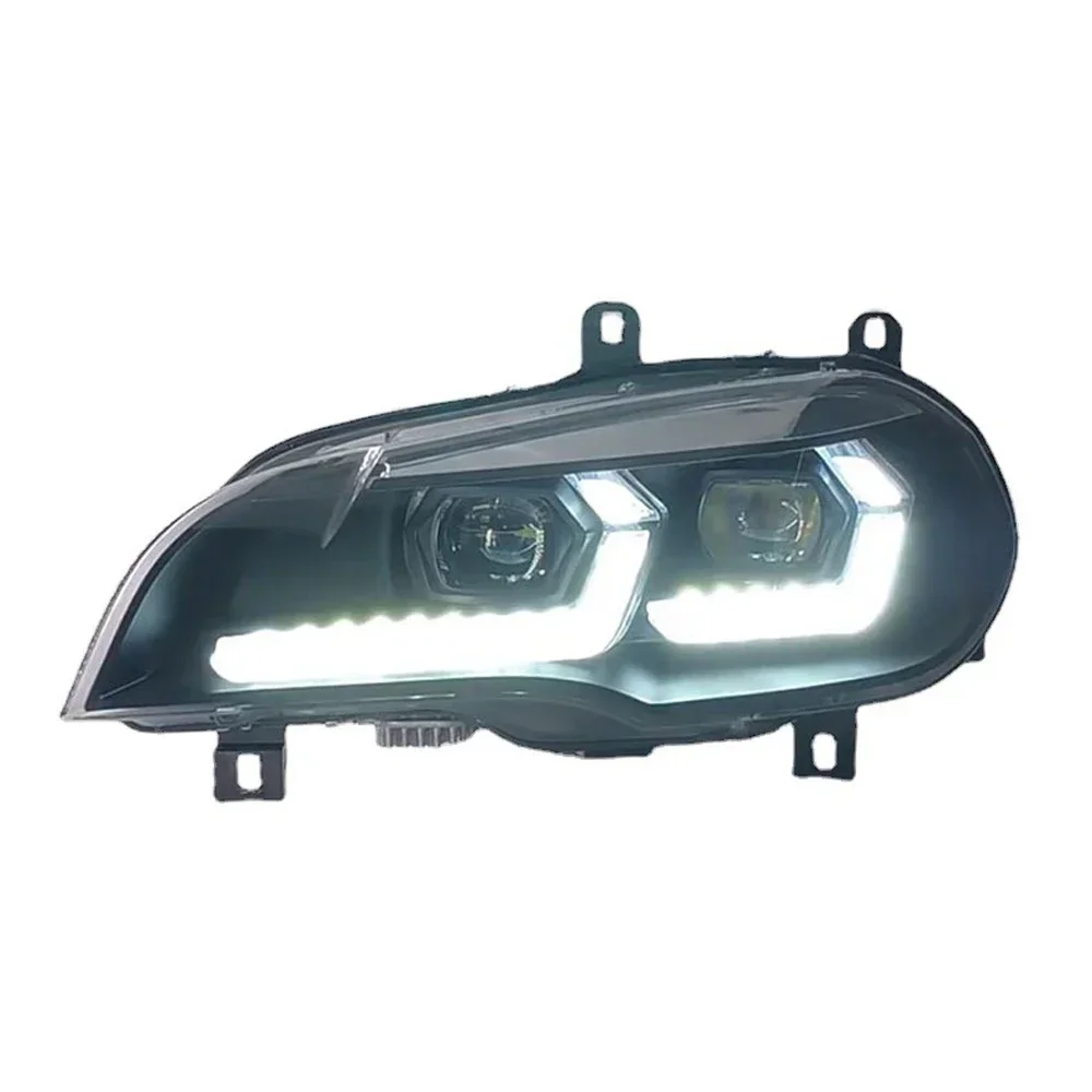 Автозапчасти для BMW X5 E70 фары 2007-2013 двойной L стиль 2023 сменный DRL-проектор
