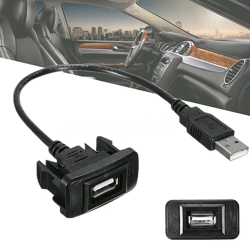 

1PC USB Male To Female Extension Cable For Toyota Dashboard Flush Mount Center Console Cord Dashboard YJ-02 2.0 25cm