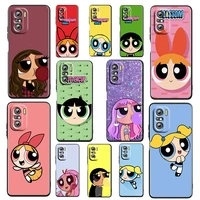 the powerpuff girls cute for xiaomi redmi k50 k40 gaming k30 k20 pro 10x 9t 9c 9a tpu soft silicone black phone case fundas capa