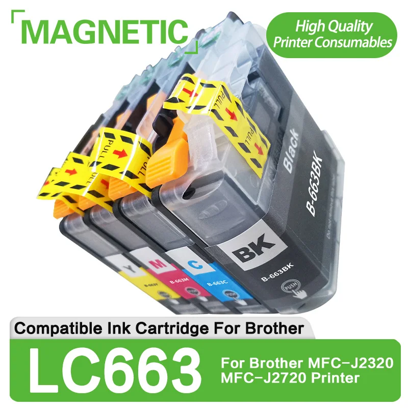 Фото LC663 LC663BK B-LC663 Совместимый цветной картридж премиум-класса для струйного принтера Brother MFC-J2320 MFC-J2720 J2320 J2320 №1