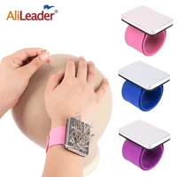 bobby pins holder silicone wrist strap magnetic pad bracelet for hairdressers flexional clap wristband pincushion wig cap needle