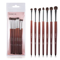 rancai pro 7pcs brush make up tools eye shadow makeup brushes set natural hair wood handle blending shader highlighter brochas