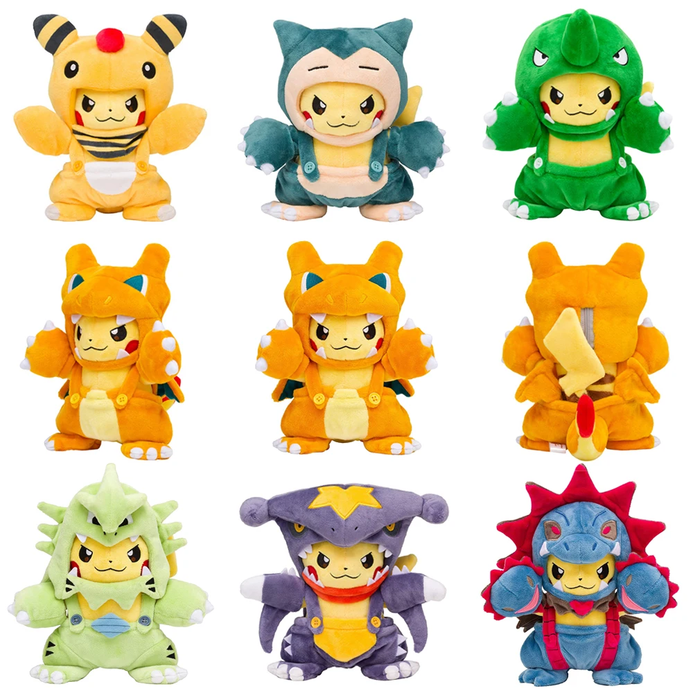 

Pikachu Cosplay Pikachu Peluche Stuffed Toy Kawaii Pokemon Plush Doll Charizard Snorlax Tyranitar Eevee Lapras Latias Latios Kid