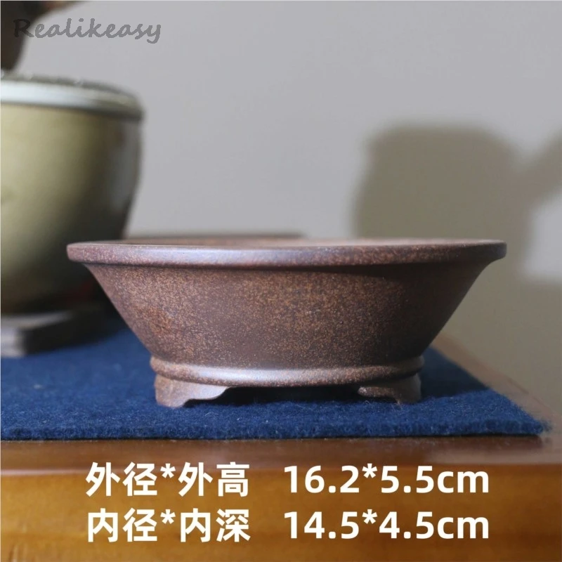 Фиолетовый глиняный цветочный горшок для сочных настольный керамический