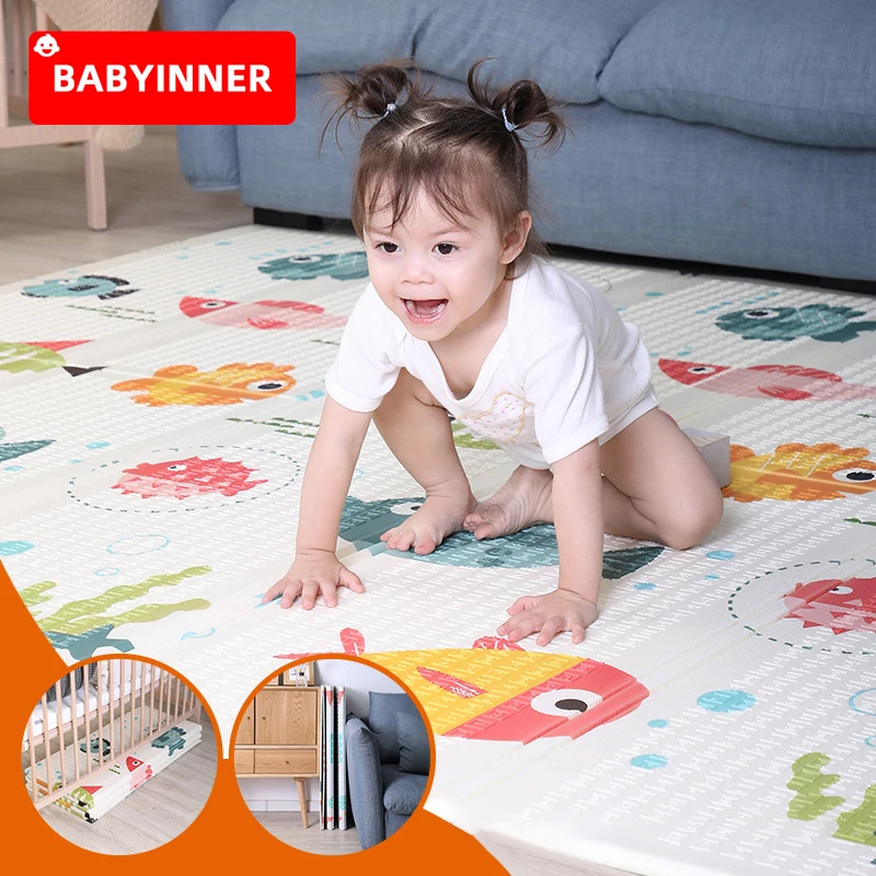

Babyinner Baby Play Mat Foldable Children's Climbing Pads Non-slip Toddler Playmat XPE Newborn Foam Pad Waterproof Kids Carpet