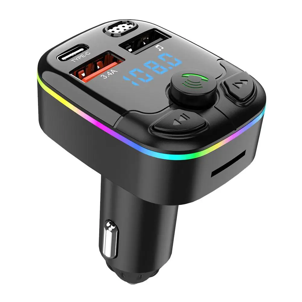 

Автомобильный Bluetooth 5,0 FM 18 Вт QC3.0 передатчик высокого разрешения CVC технология шумоподавления PD Type-C Dual USB