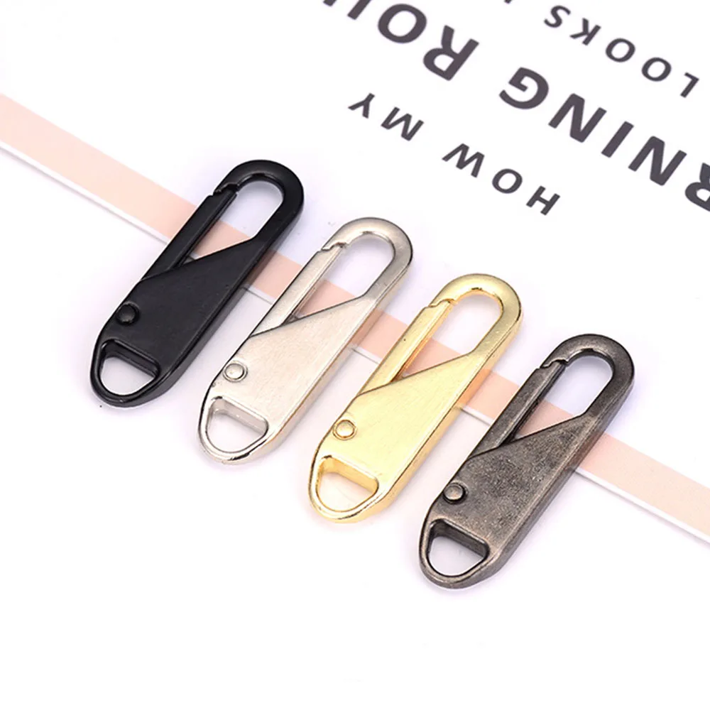 1pc Universal Detachable Zipper Puller Metal Zipper Replacement Head Repair Kit Metal Pull Tab For Coat Bag General