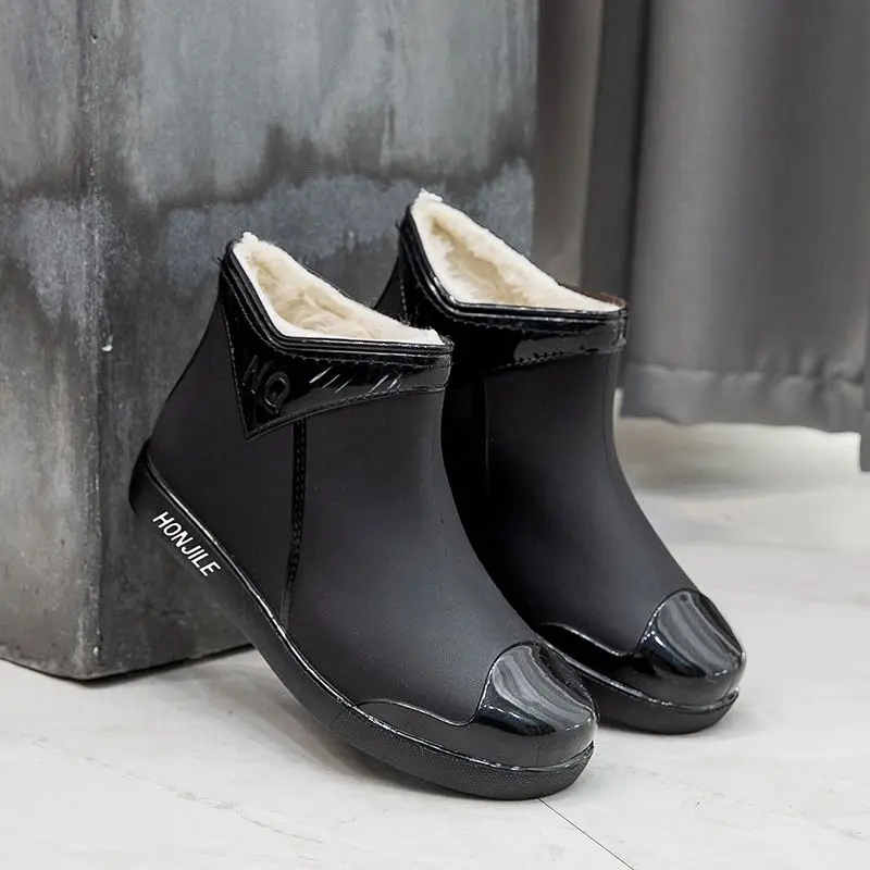 Брендовые женские дождевые ботинки водонепроницаемые ботильоны Нескользящие