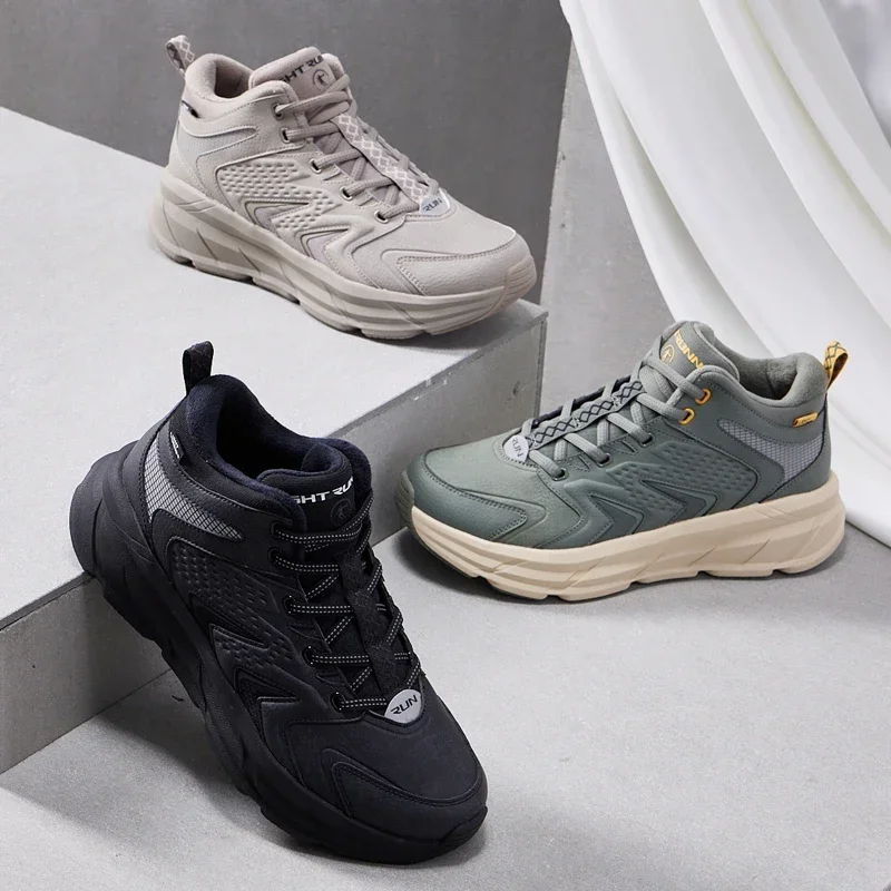 QIAODAN бархатные высокие спортивные туфли для мужчин 2024 зимние теплые