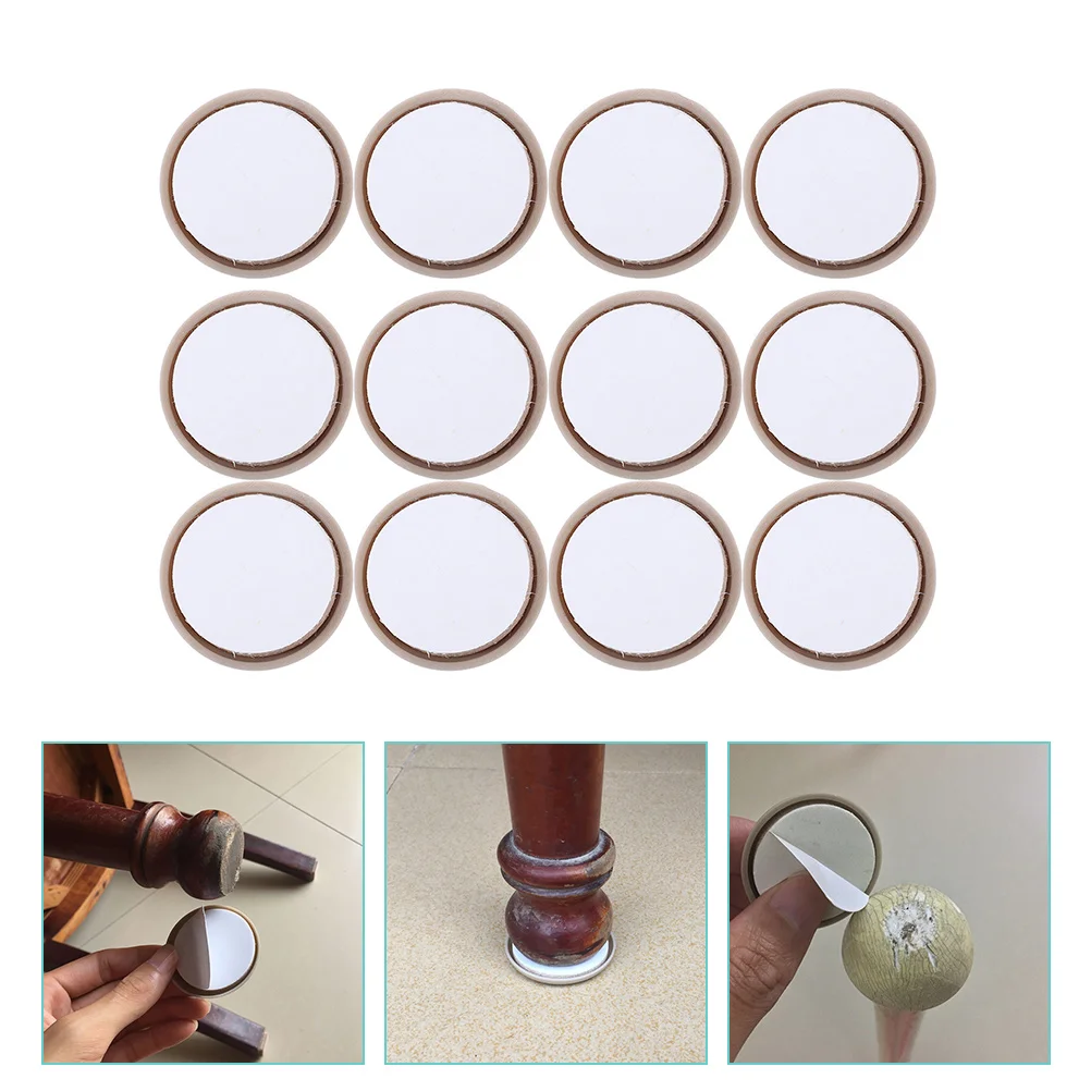 

12pcs Furniture Pad Circular Plastic Silent Chair Leg Floor Protector Chair Accessory Furniture Slider